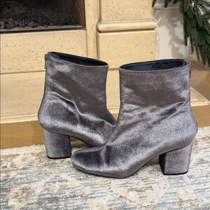 Free People Shimmering Gray Ankle Boots